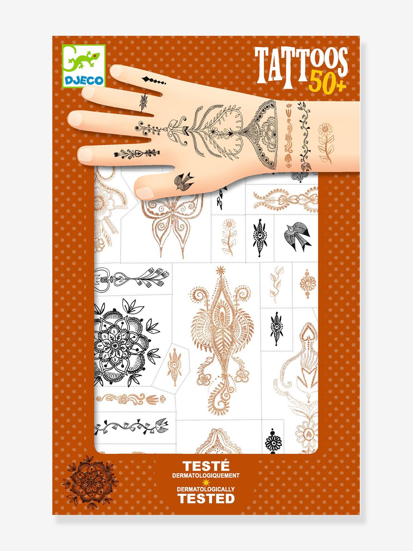 Tatouages éphémères Souffle d'orient orange