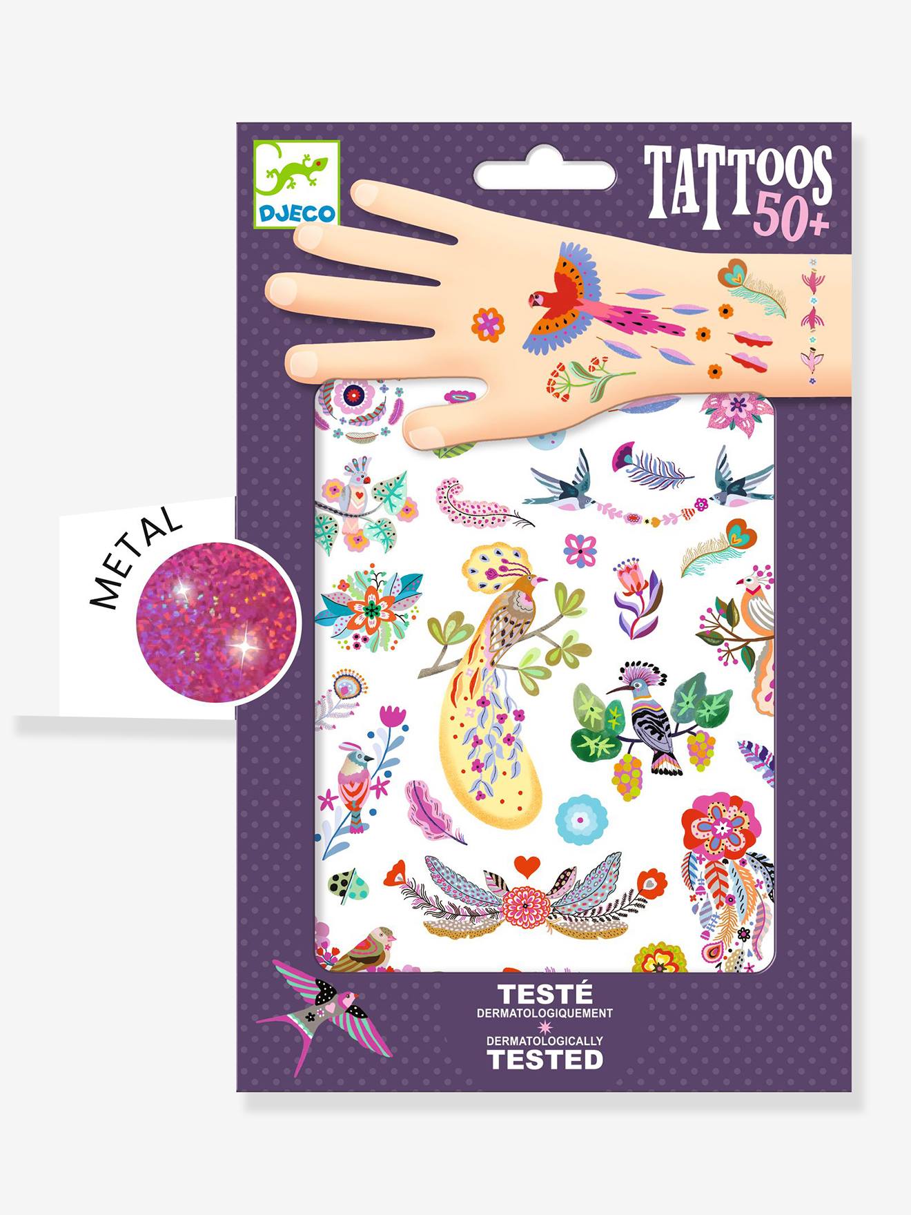 Tattoos plume color violet