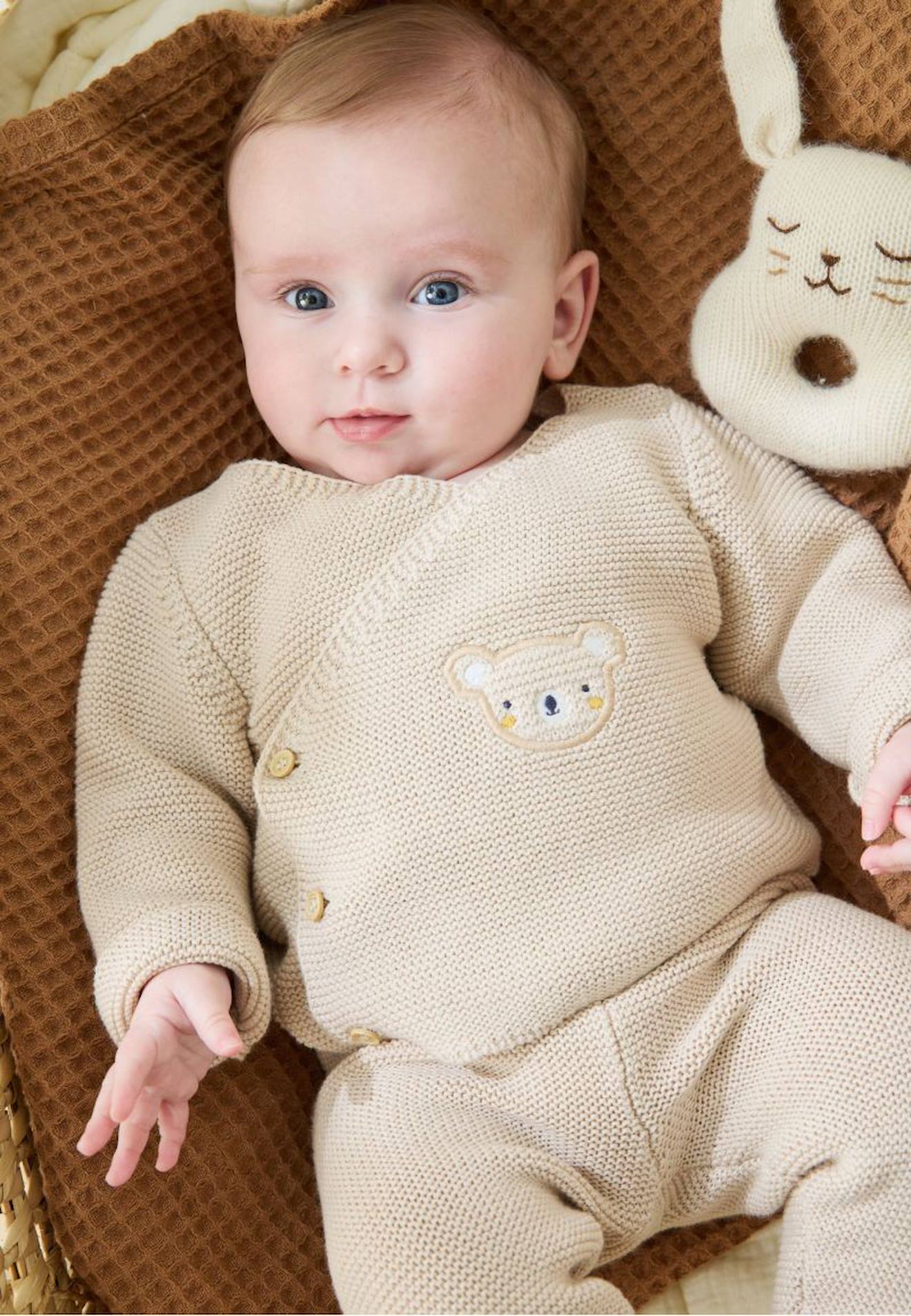 Ensemble Bébé Gilet Et Pantalon En Tricot Mini Rêve Beige Ensemble Bébé Gilet Et Pantalon En Tricot Mini Rêve Beige