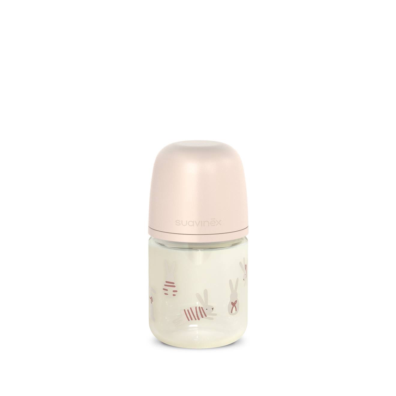 Biberon En Verre Avec Tétine Sx Pro 120 Ml Débit S Wonderland Lapin Rose