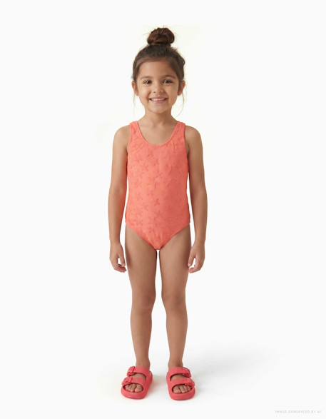 Fille-Maillot de bain avec motif d'étoiles en bouclé