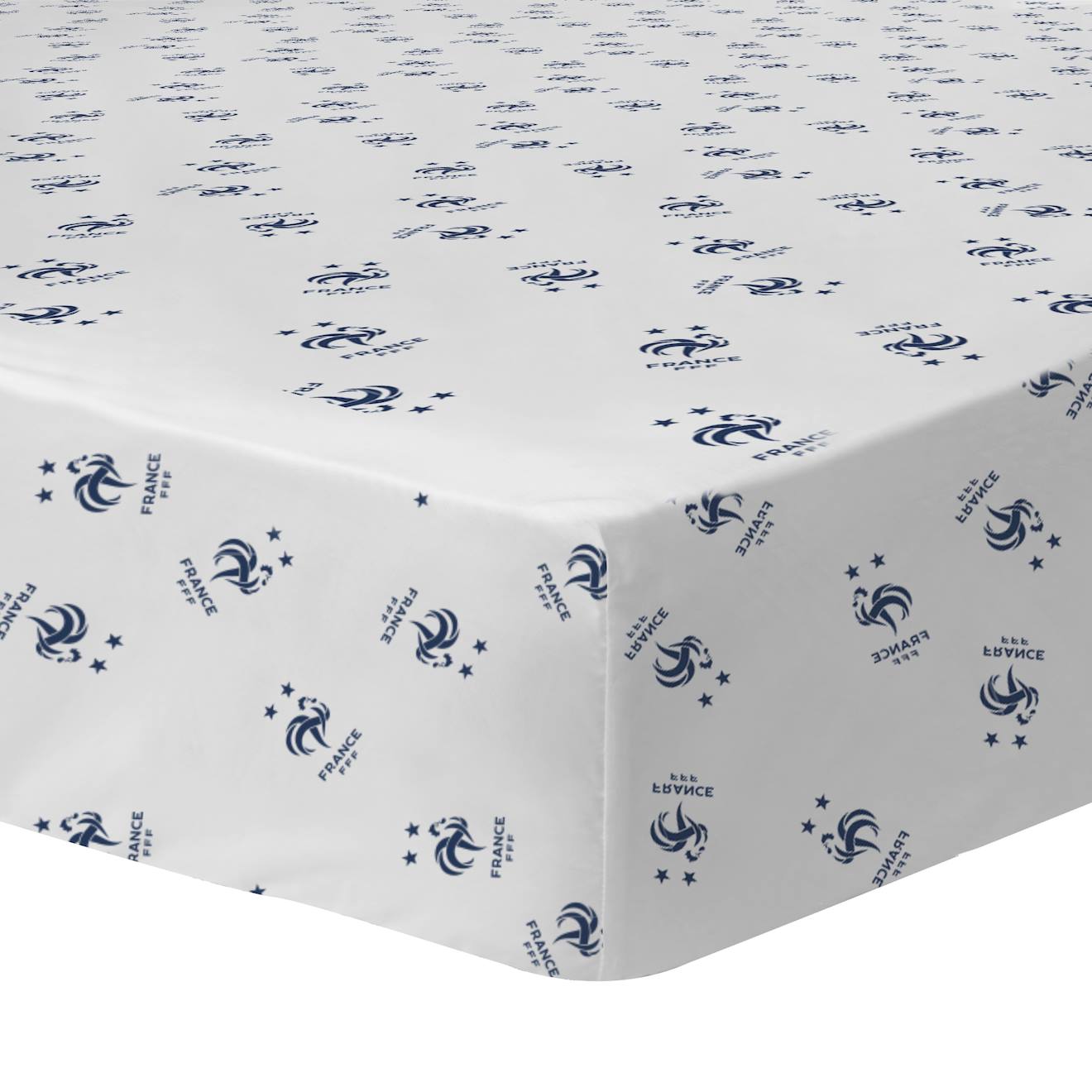 Drap-housse Football 100% Coton, Fff Bleu