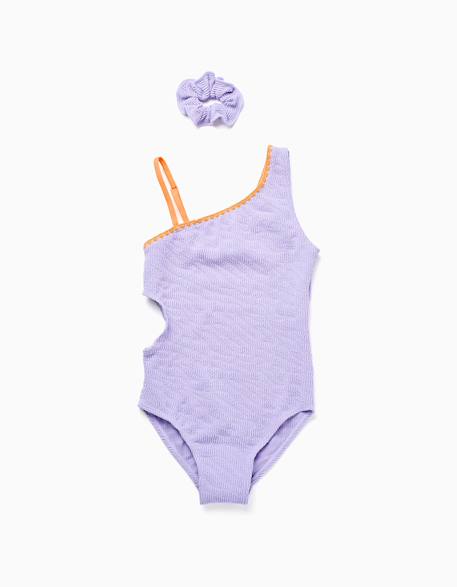 Fille-Maillot de bain avec découpe + chouchou