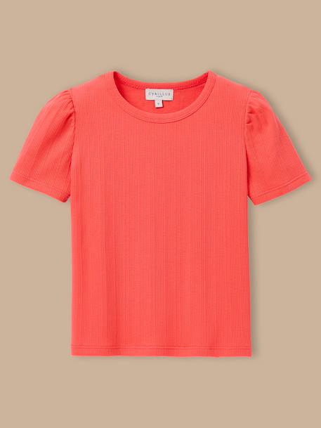 Fille-T-shirt à côtes  - coton biologique