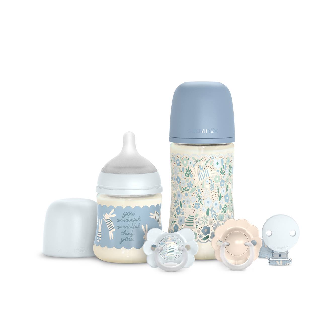 Set De Biberons Welcome Baby Lapin Bleu