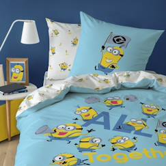 -Parure de lit enfant 140x200, 100% coton, les minions