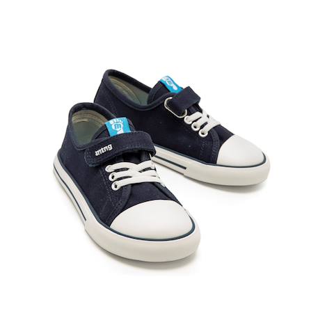 Sneakers garçon fermeture à lacets + scratch Blue marine+White 6 - vertbaudet enfant 