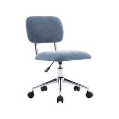 -Chaise de bureau enfant à roulettes ajustable tissu chenille - amory kid