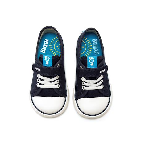 Sneakers garçon fermeture à lacets + scratch Blue marine+White 2 - vertbaudet enfant 