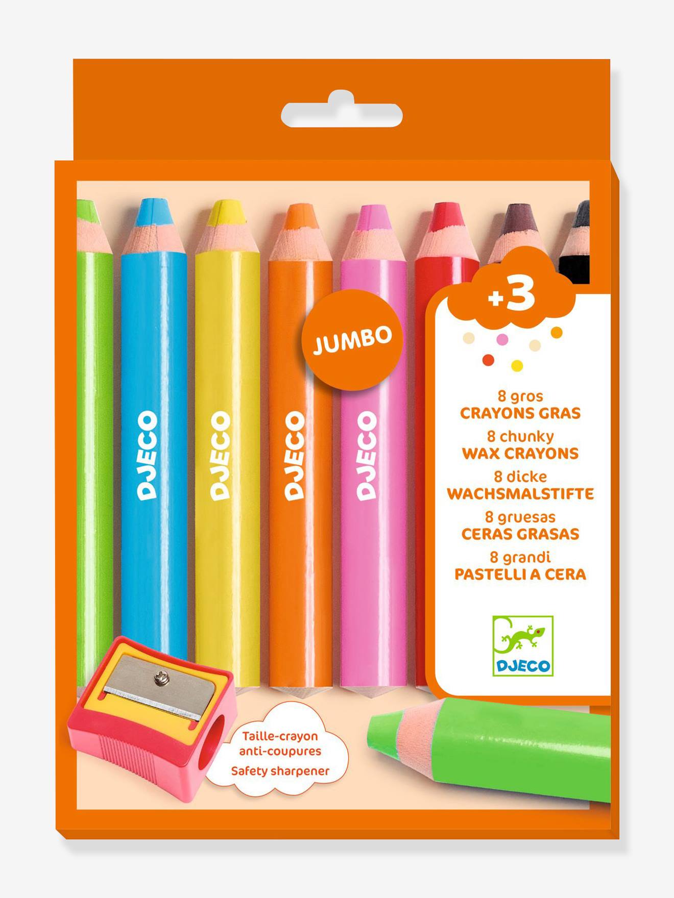 8 crayons gras orange