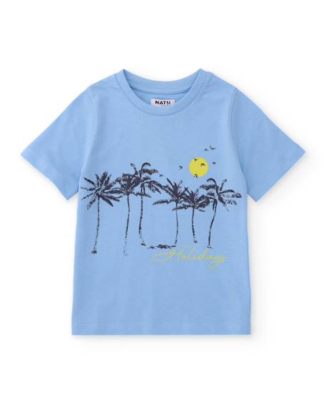 T-shirt garçon en maille avec motif de palmiers sur le devant  - vertbaudet enfant