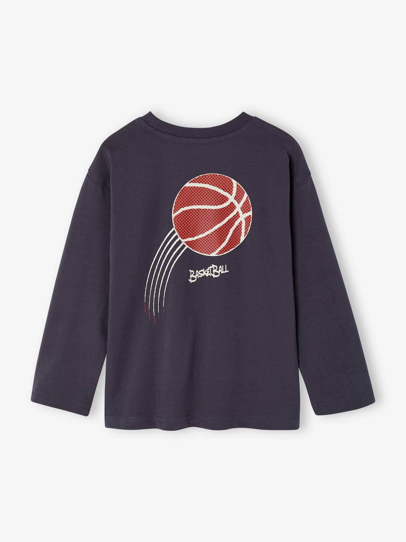 T-shirt manches longues garçon gris ardoise