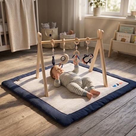 Sauthon - Arche D'éveil Bois Avec 4 Jouets Bleu