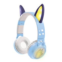 Jouet-Casque lumineux pliable bluetooth et filaire bluey avec limitation du volume