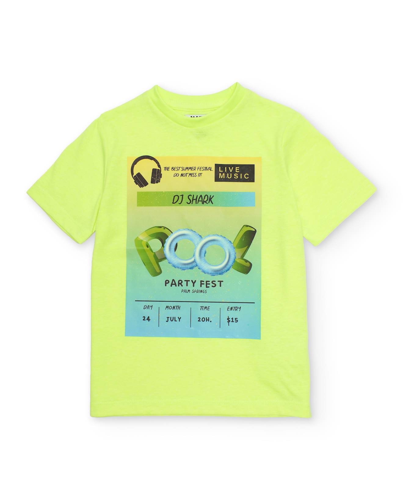 T-shirt Garçon En Maille Avec Motif Sur Le Devant Jaune