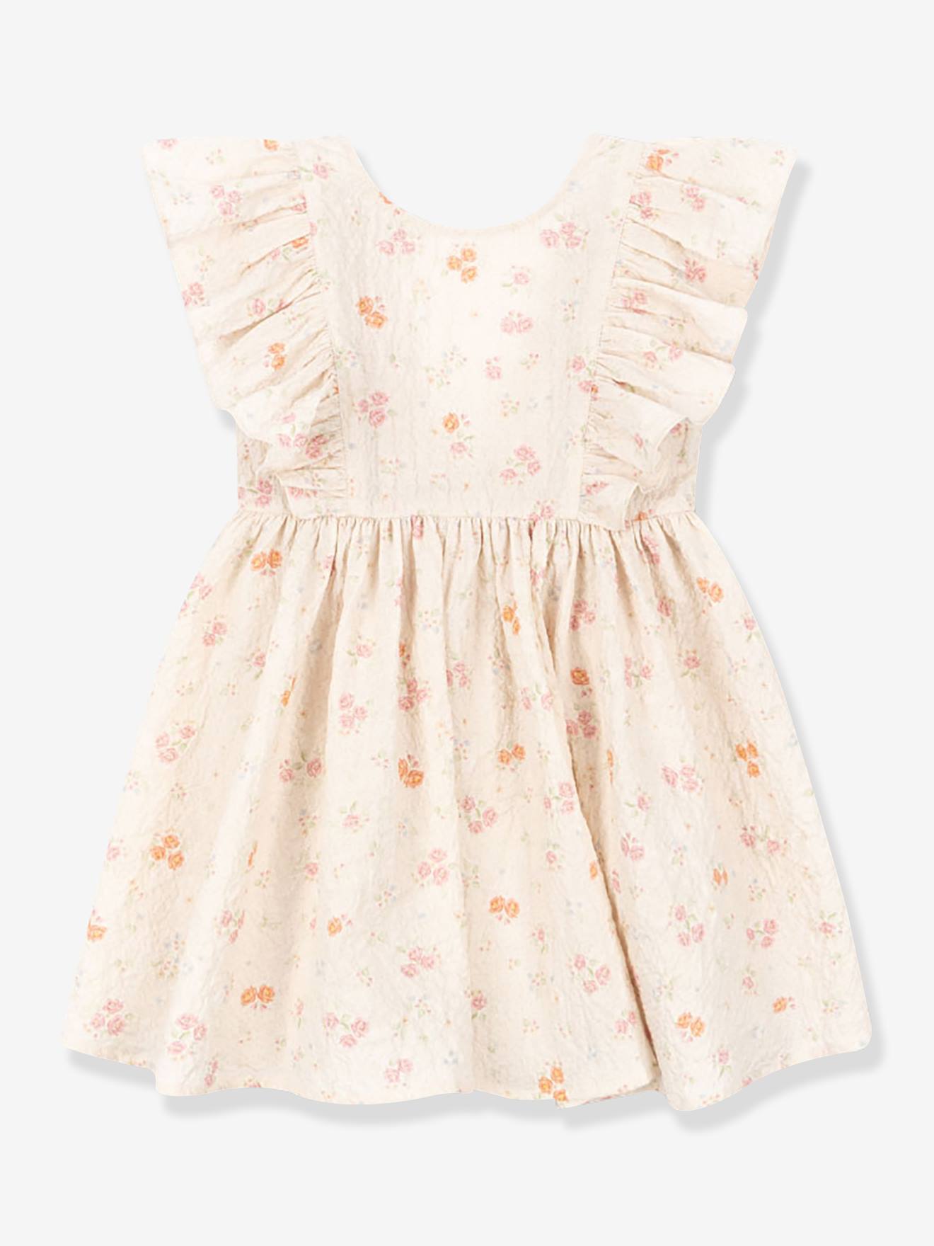 Robe à volants ELIN beige