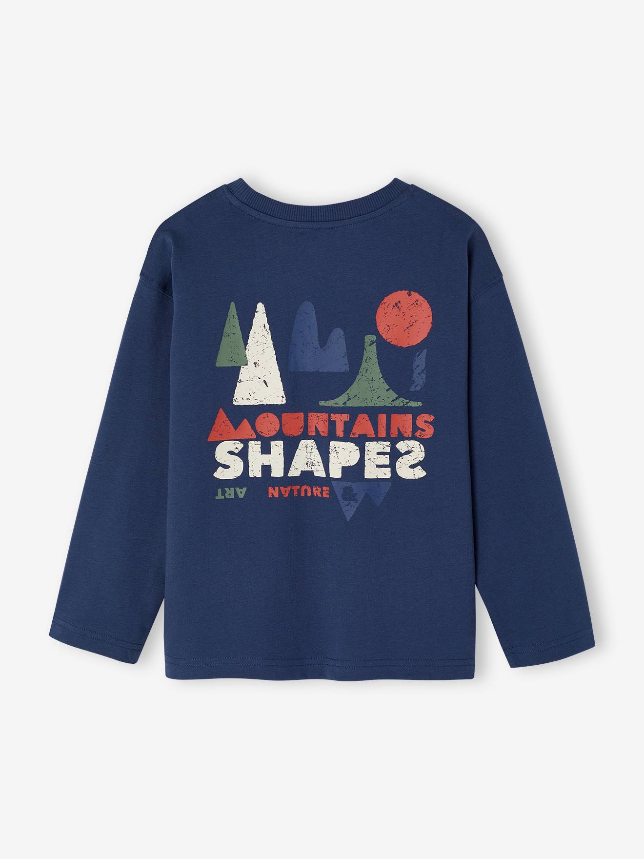 T-shirt manches longues garçon bleu océan