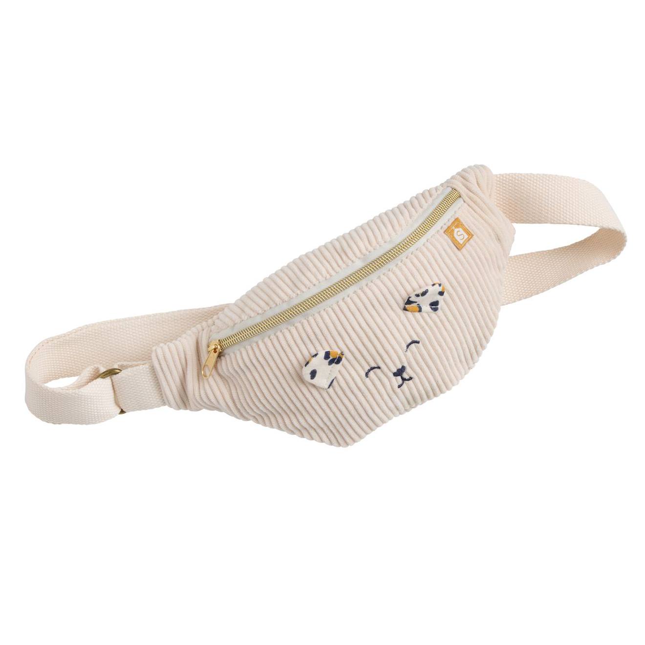 Sac Banane Enfant En Velours Côtelé Ecru