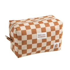 Puériculture-Toilette de bébé-Kit d'hygiène-Trousse de toilette en coton imprimé damier - petit chou