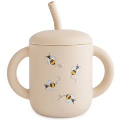 Puériculture-Repas-Vaisselle, coffret repas-Tasse à paille bees