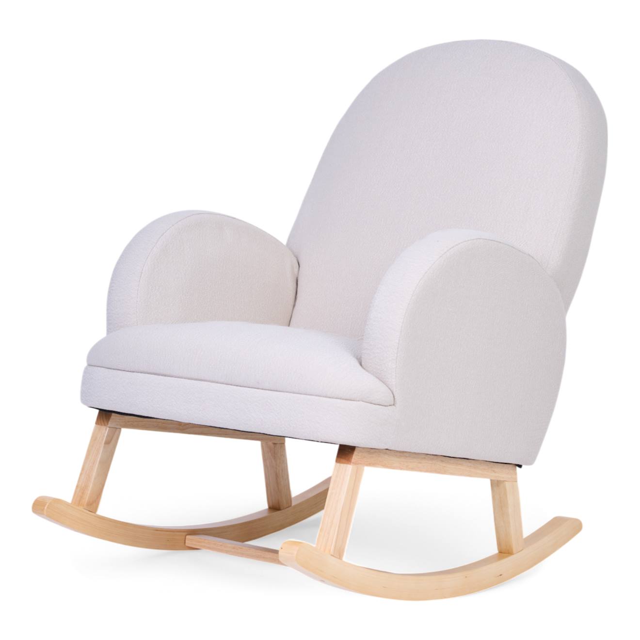 Chaise À Bascule Tissu Teddy Neutre