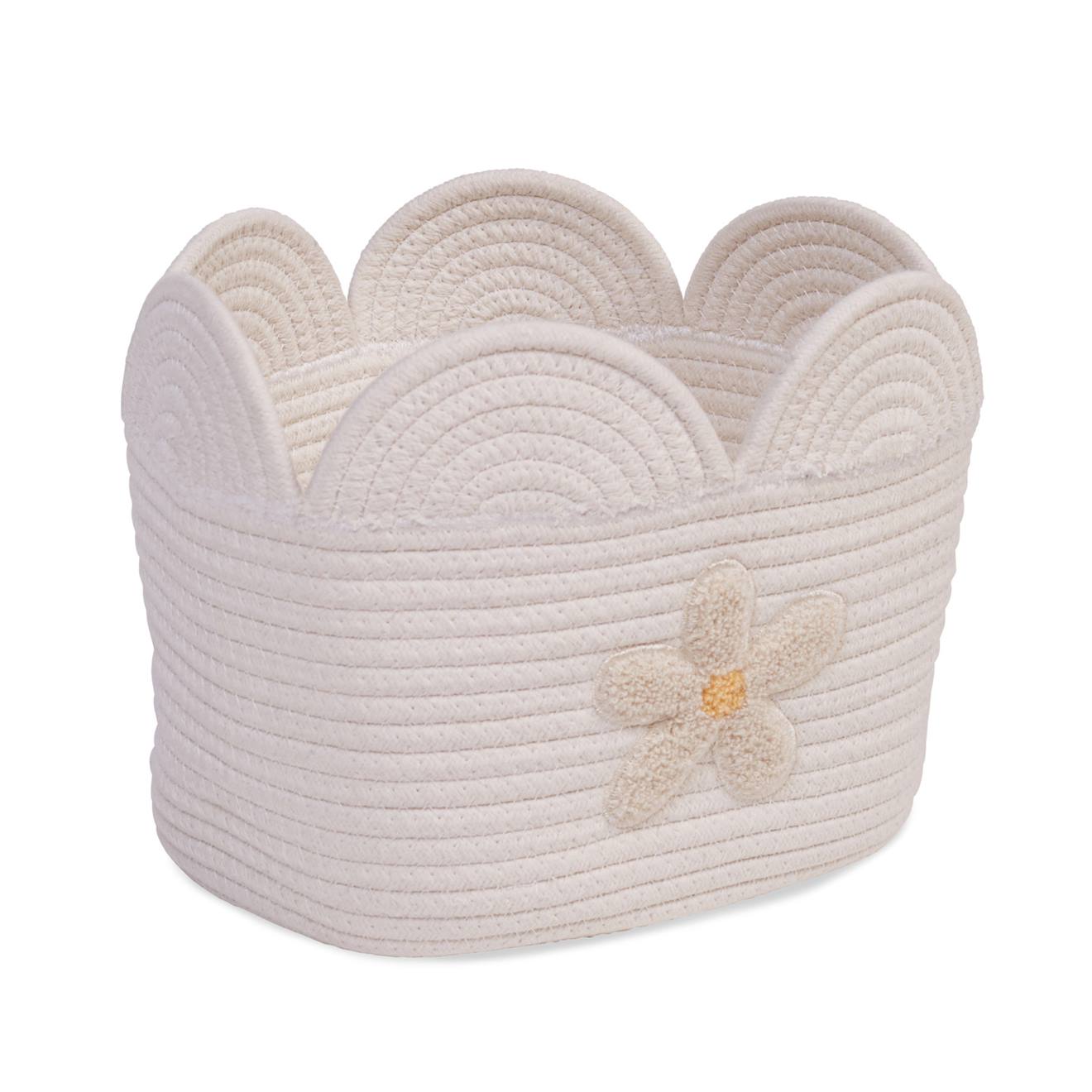 Panier Fleur 30x20x15cm Corde De Coton Blanc Cassé (Childhome) - Image 2