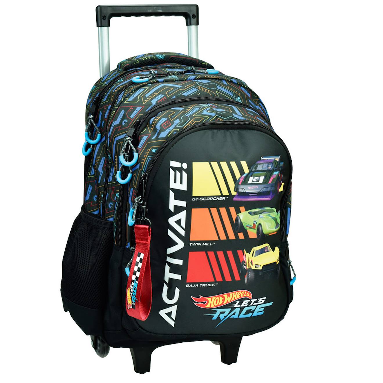Sac À Dos À Roulettes Scolaire Garçon Hot Wheels Activate 46 Cm Noir / Bleu