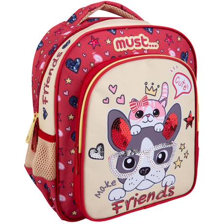 Fille-Sac à dos maternelle fille chien et chat make friends 31 cm