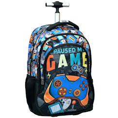-Sac à dos à roulettes fille gamer play 48 cm - cartable qualité supérieure