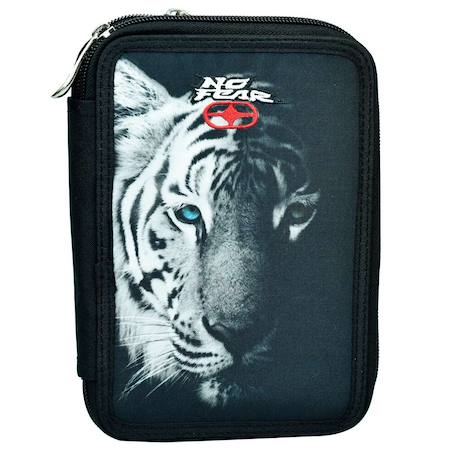Trousse double zip remplie dark tiger no fear 23 cm  - vertbaudet enfant