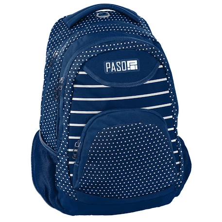 Sac à dos scolaire pois blancs 2 compartiments 43 x 31 x 19 cm  - vertbaudet enfant