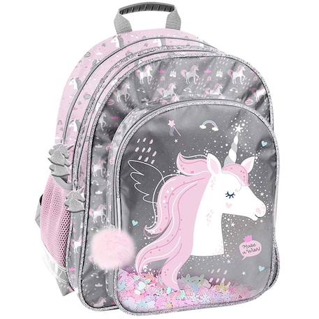 Sac à dos scolaire pailleté paso avec poche transparente confettis  - vertbaudet enfant