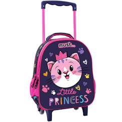 Sac à dos à roulettes maternelle fille chat little princess - trolley - compact - little princess  - vertbaudet enfant