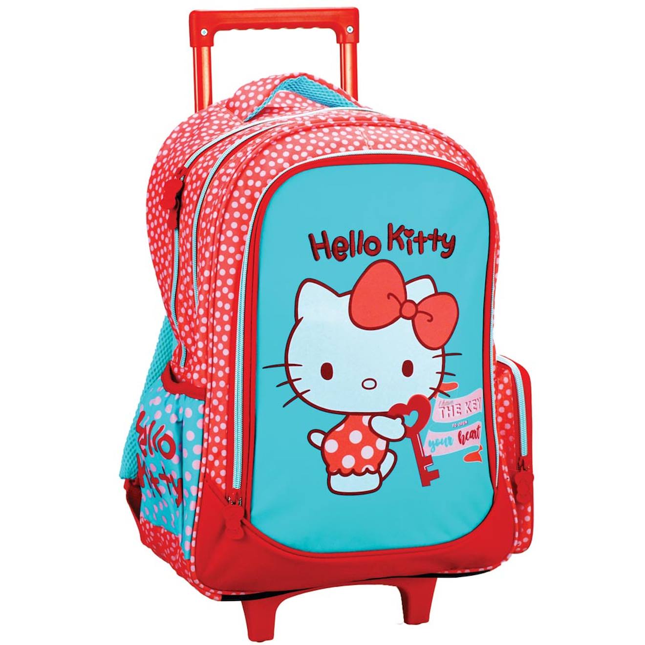 Trolley Fille À Roulettes Hello Kitty 46 Cm – Poigne Te Lescopique Rouge
