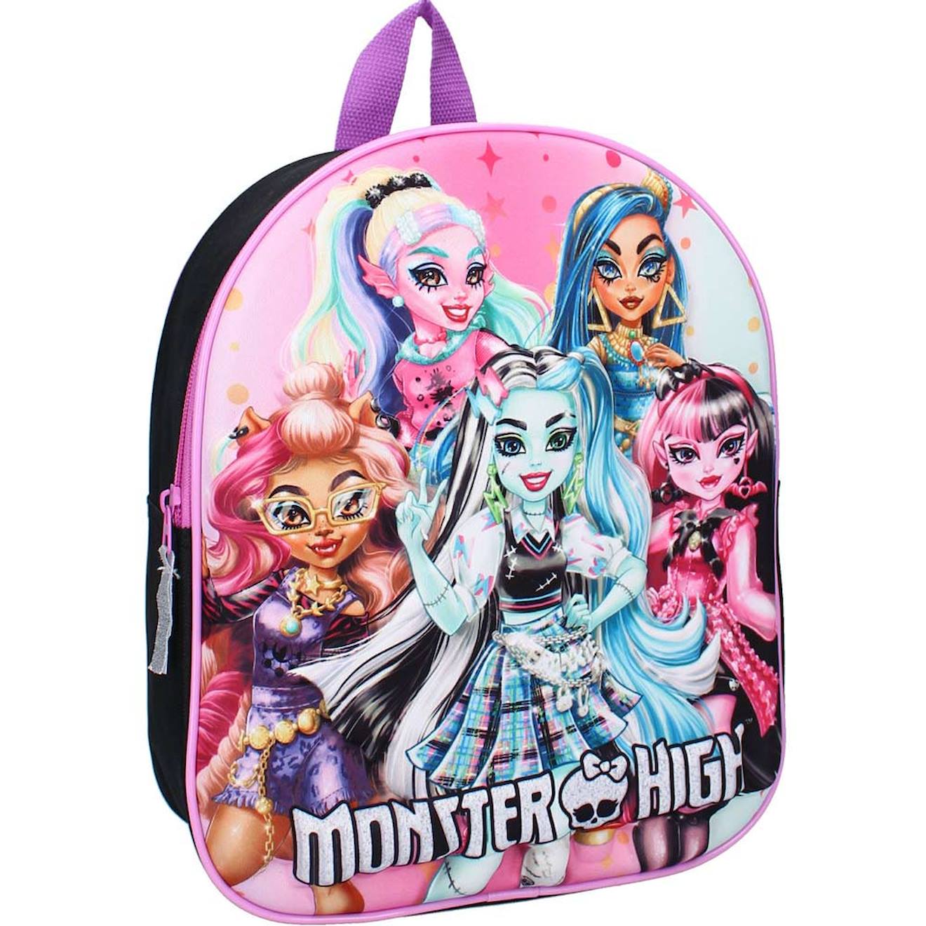 Sac À Dos Maternelle Fille Monster High The Boo Crew 32 Cm Noir / Rose / Bleu