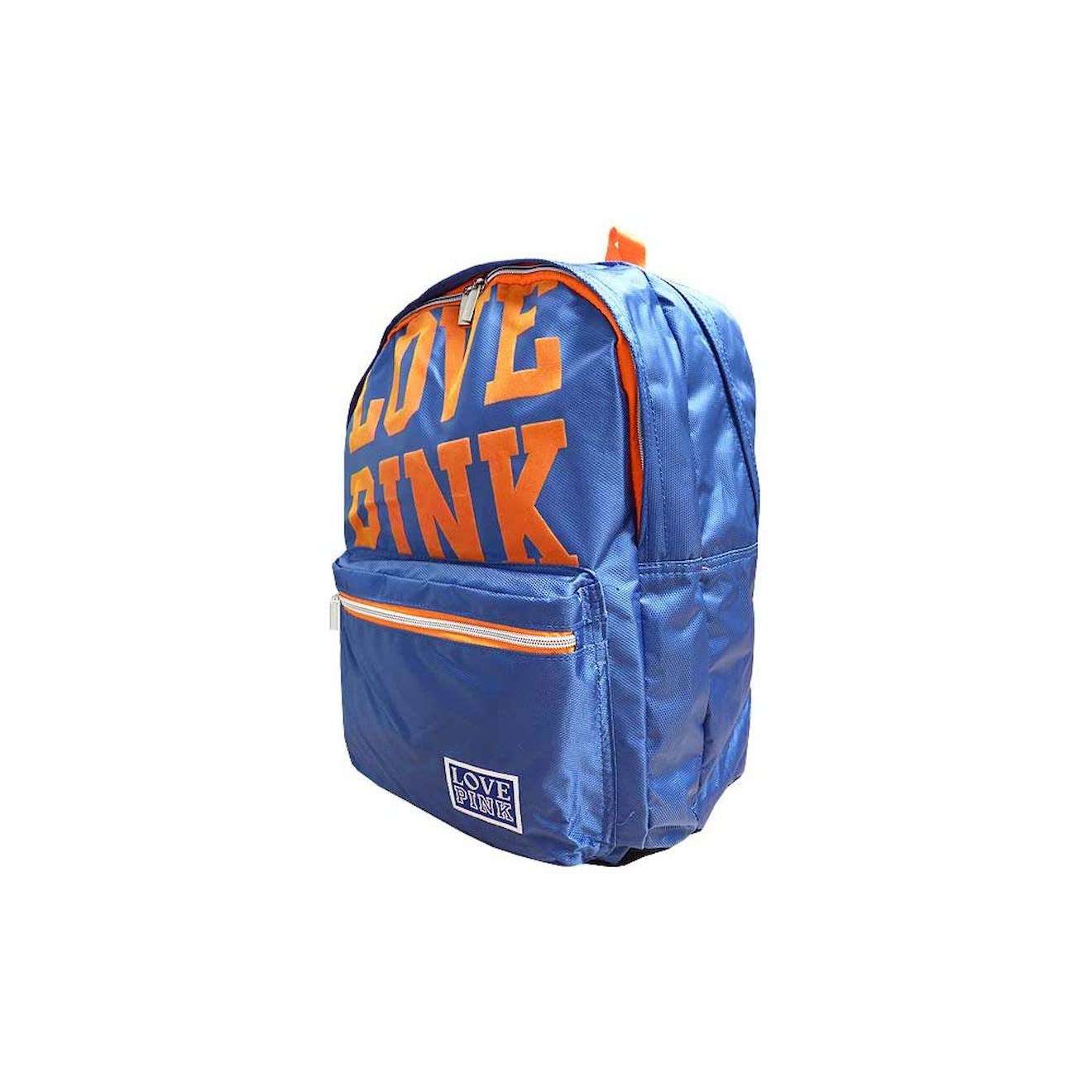Sac À Dos Fille Rembourré Nylon Love 43 Cm Bleu / Orange