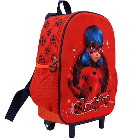 Fille-Sac à dos à roulettes fille 3d miraculous ladybug - trolley pratique