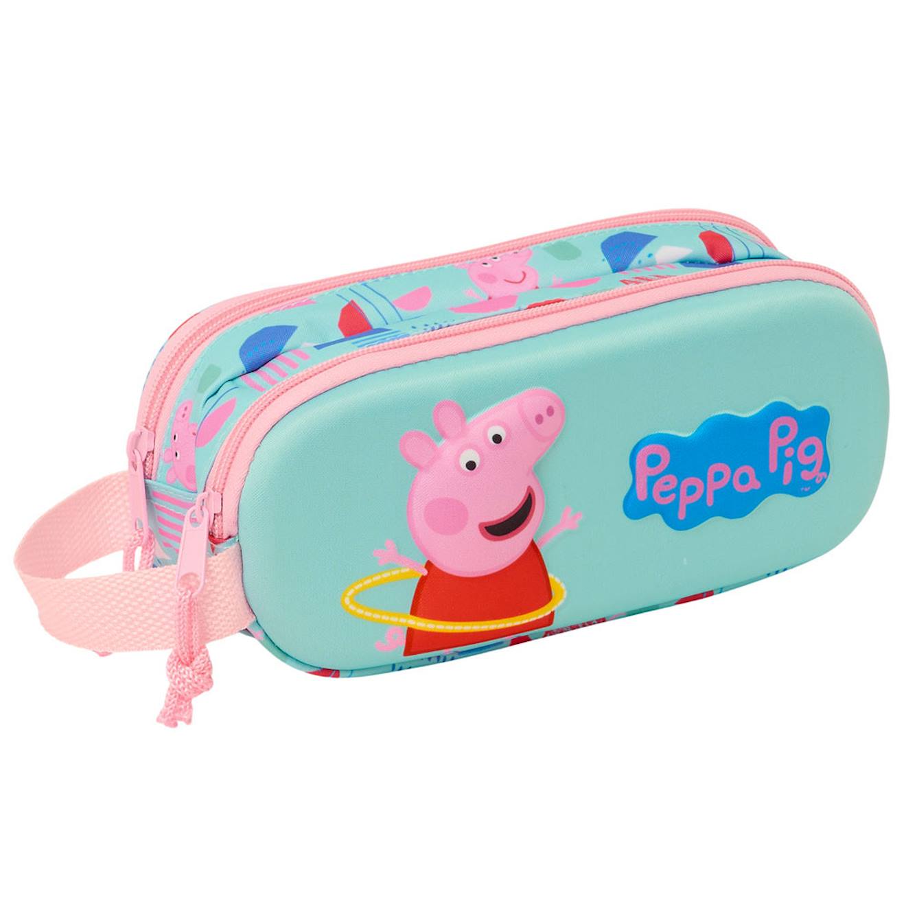 Trousse À Crayons Fille Rembourrée 3d Néoprène Peppa Pig Menthe