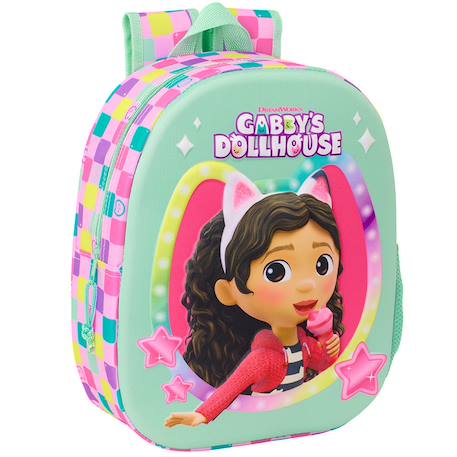 Fille-Accessoires-Cartable, trousse-Sac à dos thermoformé 3d gabbys dollhouse