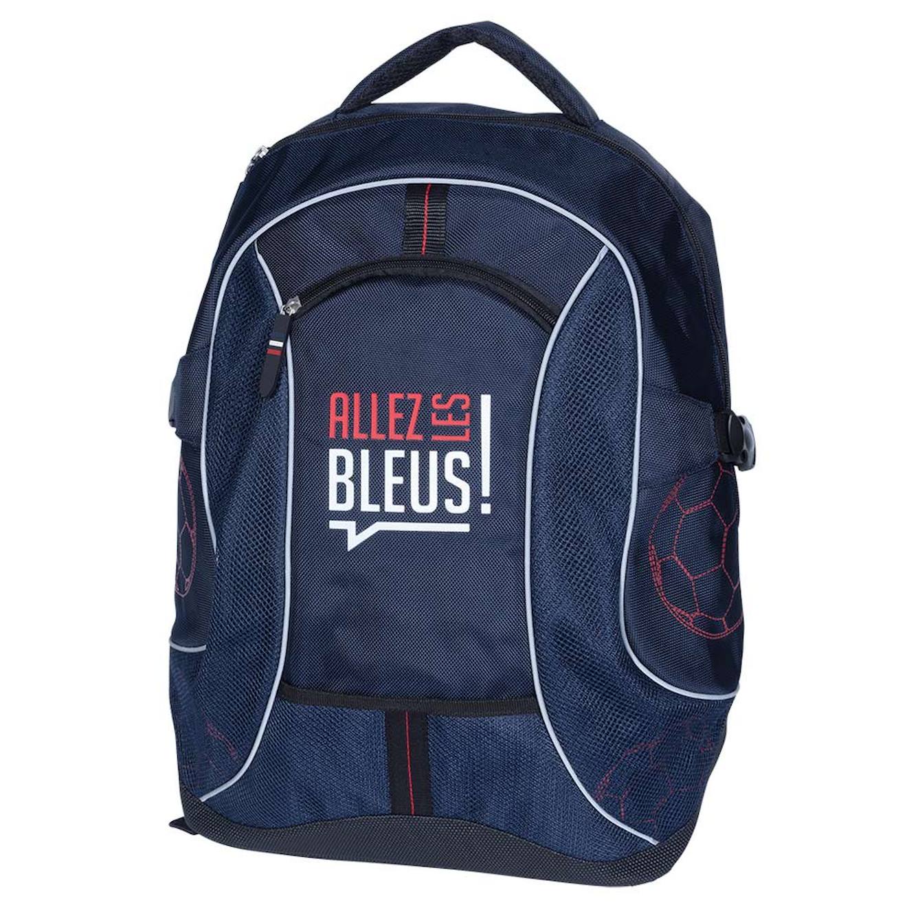 Sac À Dos Scolaire Garçon Textile Haut De Gamme Allez Les Bleus 42 Cm Bleu Marine