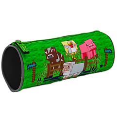 -Trousse garçon ronde en tissu motif minecraft farming minecraft