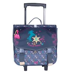 Stalla bianca - cartable - roulettes 38 cm fille - western bleu - trolley primaire  - vertbaudet enfant