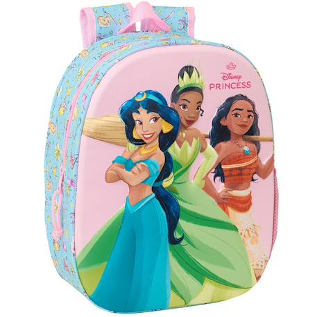 Fille-Accessoires-Cartable, trousse-Sac à dos maternelle safta devant thermoformé 3d disney princess