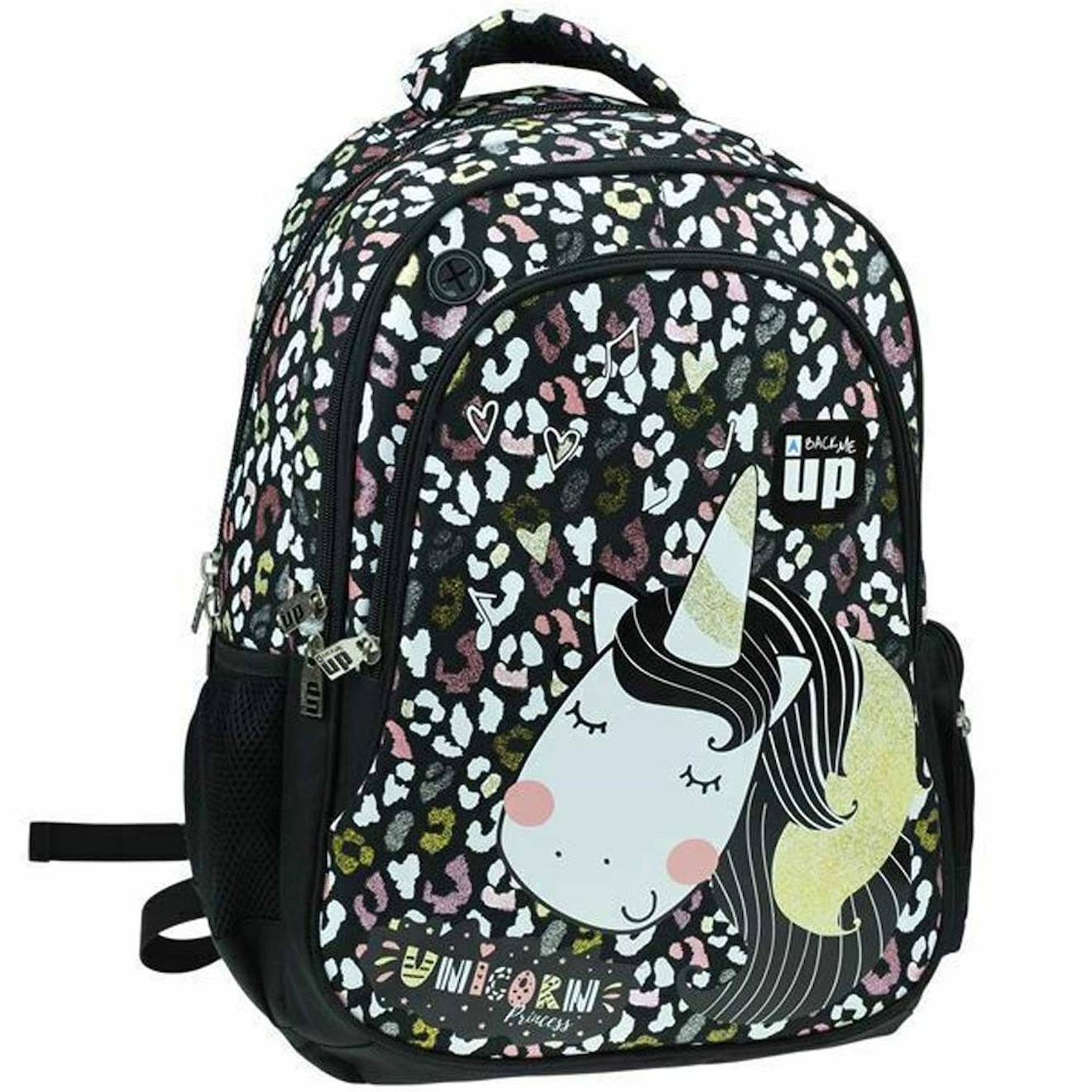 Cartable Fille Licorne Back Me Up Textile À Paillettes Noir / Multicolore / Bleu