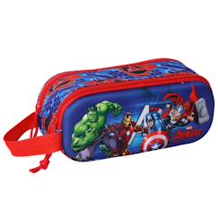 Jouet-Trousse double compartiment 3d tissu imprimé avengers