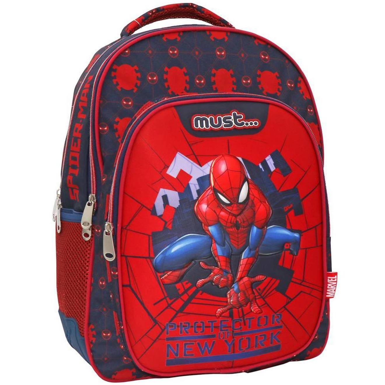 Sac À Dos Scolaire Garçon Imprimé Spider-man Must Bleu Marine