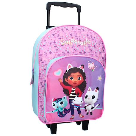 Fille-Accessoires-Fourniture scolaire-Cartable-Sac à dos à roulettes enfant fille - impression gabby et la maison magique - gabdorable