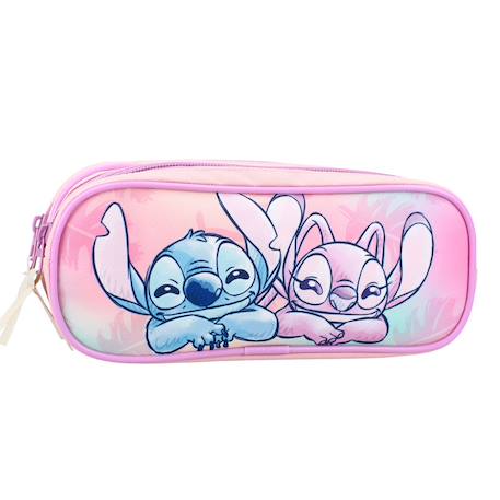 Fille-Accessoires-Cartable, trousse-Trousse lilo & stitch à zip 2 compartiments motif stitch wild energy