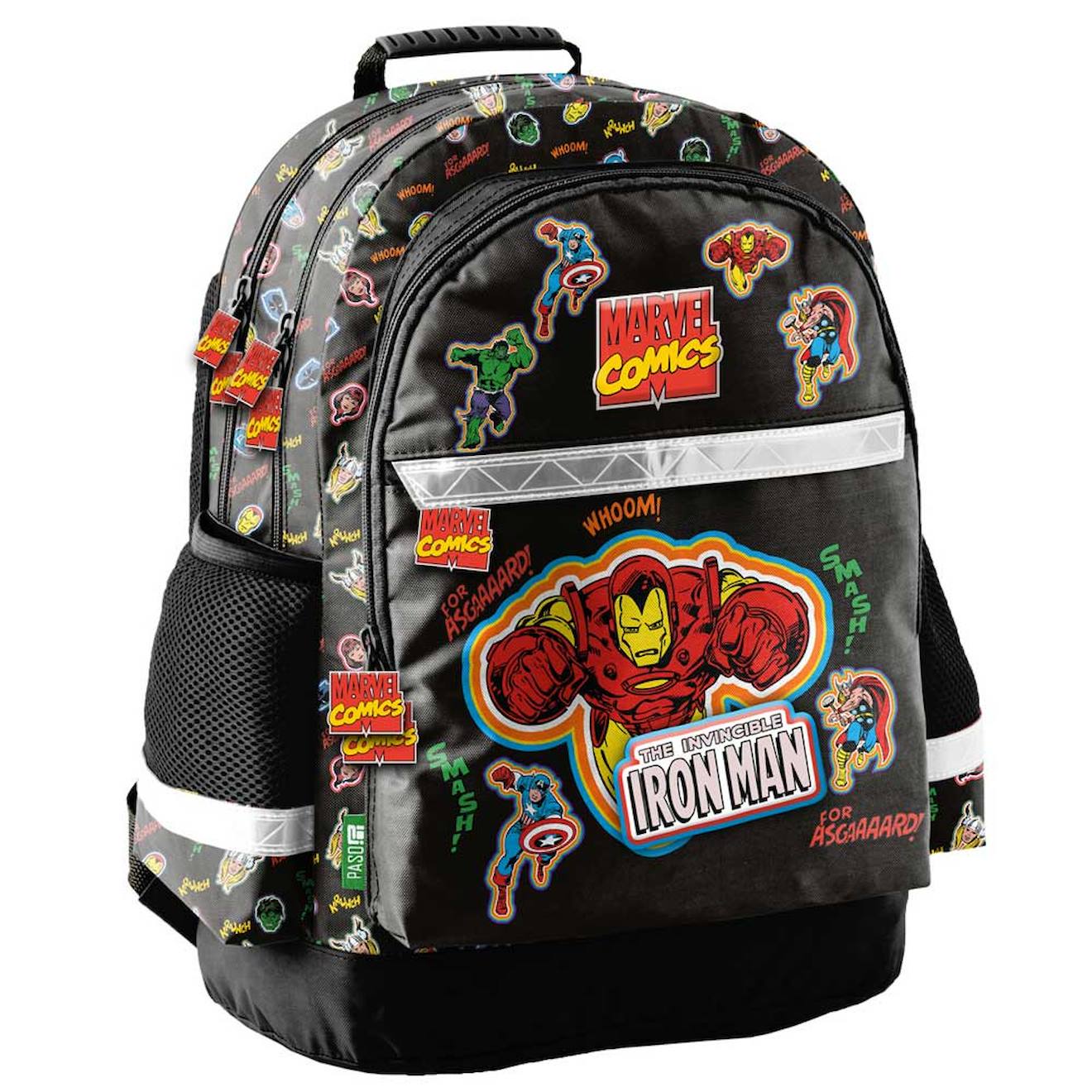 Sac À Dos Enfant Garçon Avengers En Tissu Synthétique Imprimé Marvel Noir / Multicolore