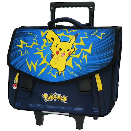 Cartable à roulettes pikachu pokémon 2 compartiments 41 cm  - vertbaudet enfant